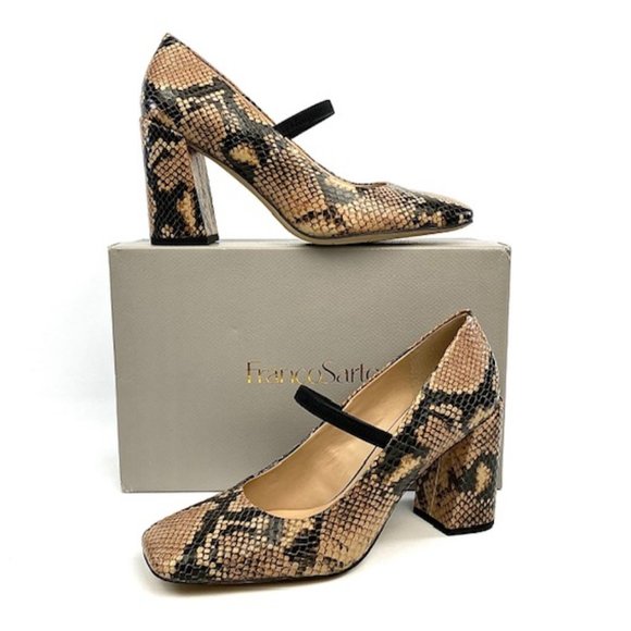 Franco Sarto Halo Snake Print Leather Square Toe Mary Jane Pump, 8 & 9 - Picture 2 of 11